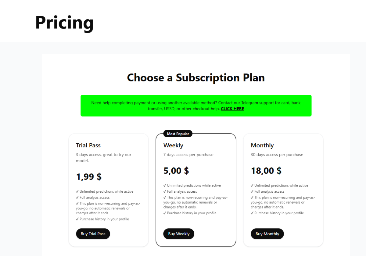 FootballPredictAI free day terms on the homepage