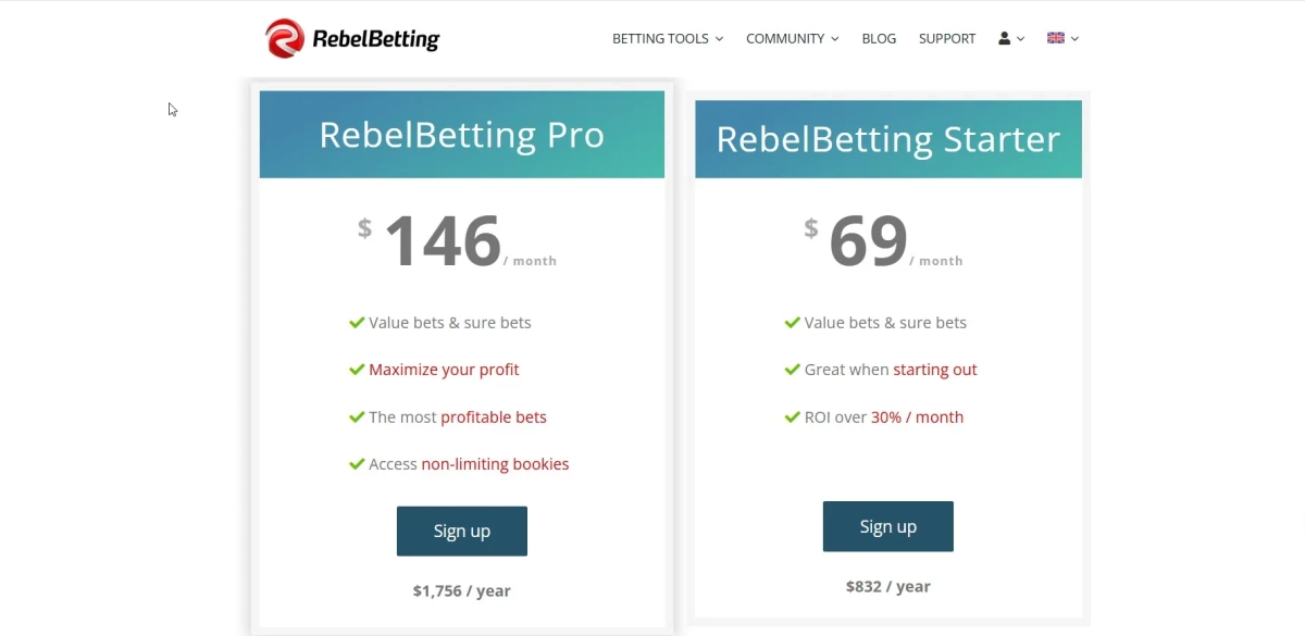 Detailed comparison table showing features of each subscription plan