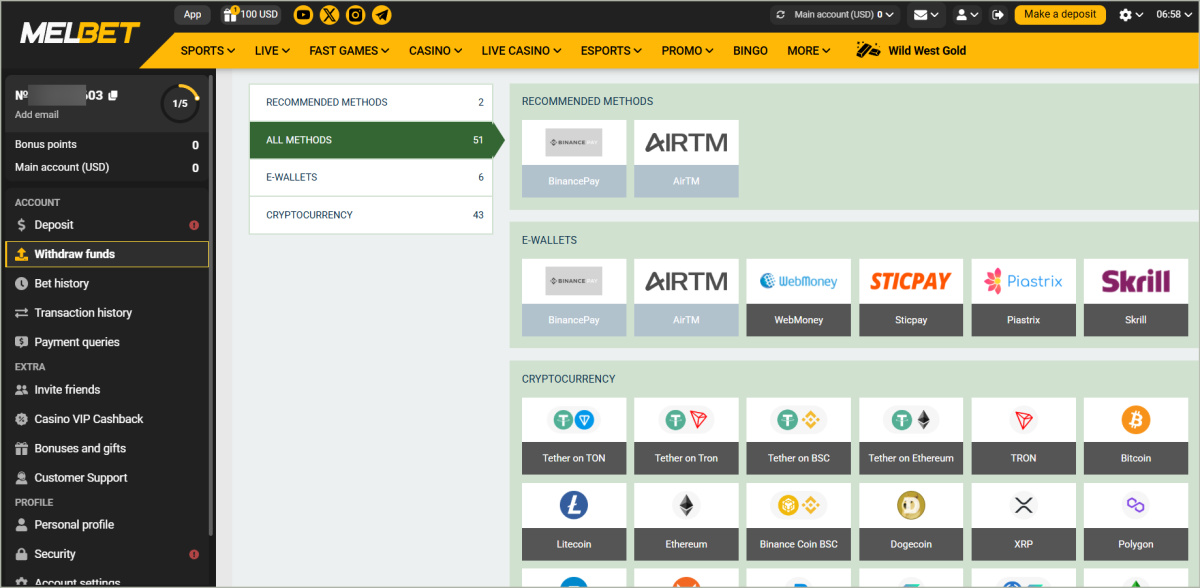 Melbet withdrawal options including cards, e-wallets, cryptocurrencies and regional payment methods