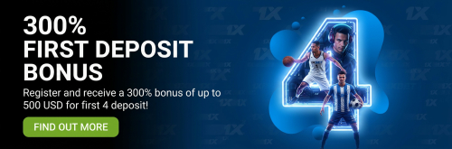 1xBet welcome bonus 2026: up to $500 (or $650 with a promo code) on your first four deposits
