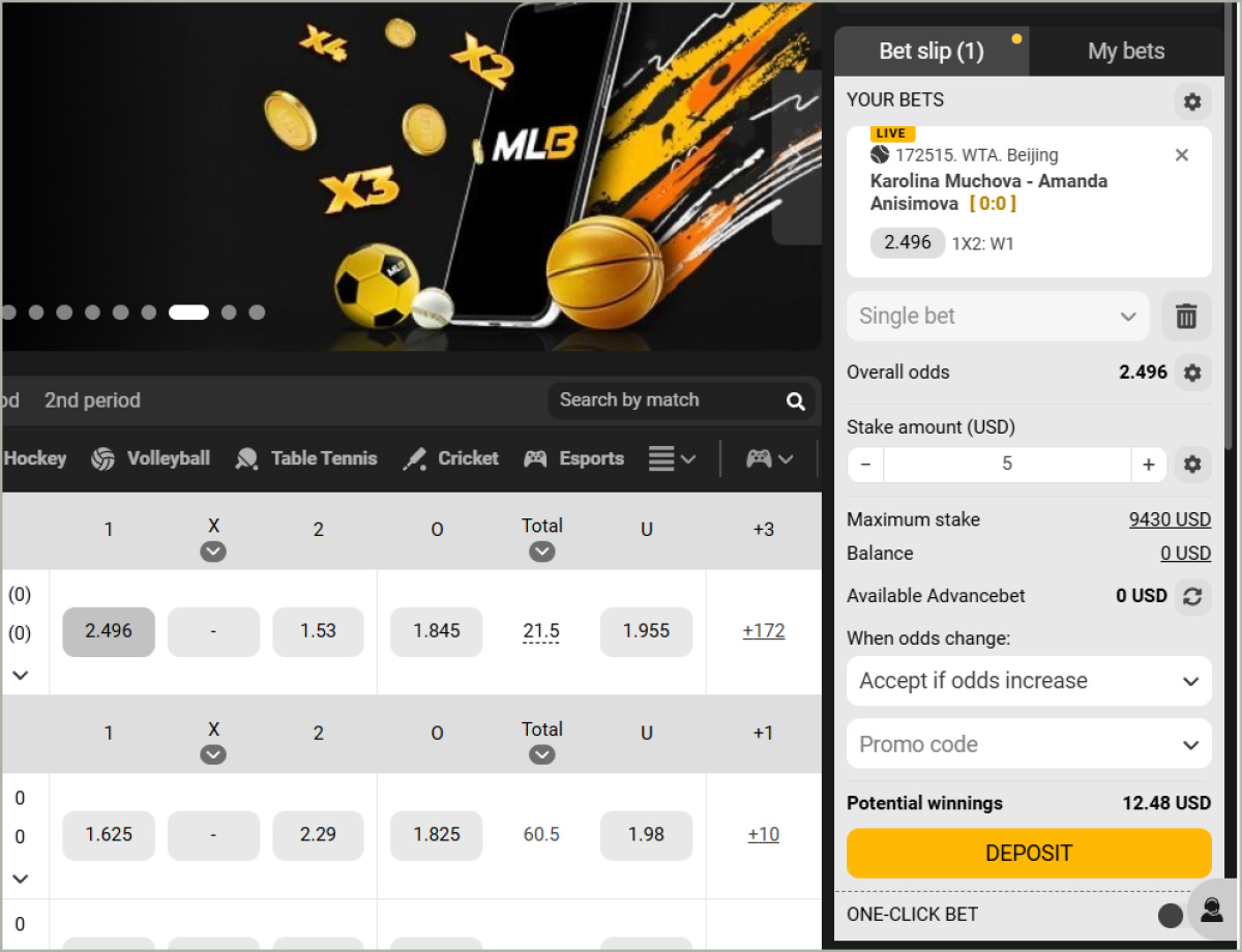 Melbet bet slip demonstrating accumulator bet placement with bonus calculation