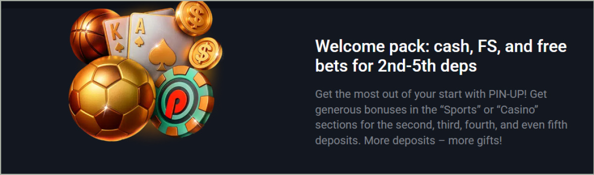 Pin Up bonus selection interface showing casino and sports options